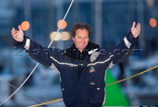 2008 VENDEE GLOBE. Michel Desjoyeaux (FRA) FONCIA Winner for second time.