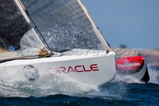 Auckland, 26 01 2009. Louis Vuitton Pacific Series. Practice Day. Emirates Team New Zealand & Team Origin.