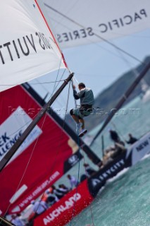 Auckland, 31 01 2009. Louis Vuitton Pacific Series. Team Shosholoza vs Greek Challenge