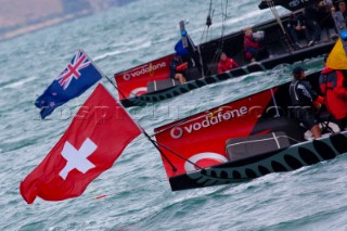 Auckland, 14 02 2009Louis Vuitton Pacific SeriesLVPS Final: Alinghi vs Emirates Team New Zealand