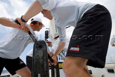 PALMA MAJORCA  June 12th Onboard the 42m maxi yacht Senso One during the Fortis Race of The Superyac