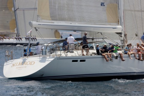 PALMA MAJORCA  June 12th The 24m Nimrod designed by Judel VrolijkMartin in 2005 sails alongside the 