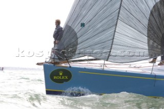 COWES, UK - July 1st: In ideal racing conditions the English Teams fight back on Day 2 of the Rolex Commodores Cup held in Cowes, Isle of Wight, to take the overall lead from the French Blue Team who presently hold second place. The Rolex Commodores Cup is held biannually in the UK and is the premier team racing event in the UK for big racing yachts. It is run by the Royal Ocean Racing Club. (Photo by Mike Jones/kospictures.com).