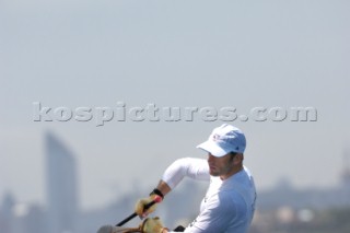 Ben Ainslie leading the Finn Class at 2008 Olympics at Qingdao China