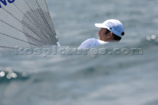 Ben Ainslie leading the Finn Class at 2008 Olympics at Qingdao China