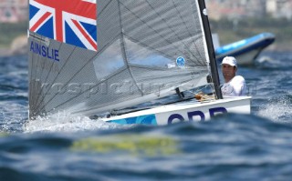 Ben Ainslie leading the Finn Class at 2008 Olympics at Qingdao China