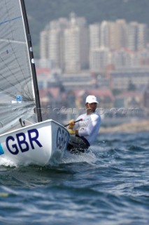 Ben Ainslie leading the Finn Class at 2008 Olympics at Qingdao China