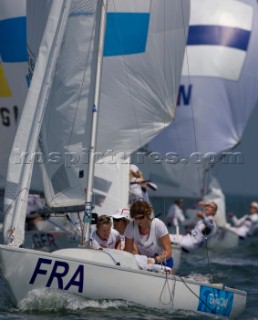 Qindao - 10/08/2008Yngling - France - Anne Le Helley, Catharine Lepesant and Julie GerechtPhoto: ©©Carlo Borlenghi/