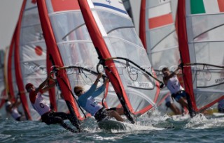 Qindao - 11/08/2008RS:X Windsurfer Womens start Photo: ©©Carlo Borlenghi/