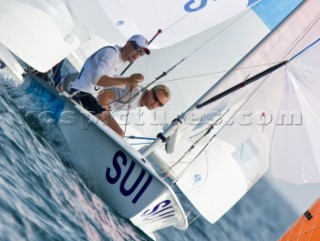 XIXX Olympic Games. Qindao (CHN) - Aug.8th -24th, 2008. 12nd August. 470 Men - Switzerland - Tobias Etter and Felix Steiger.