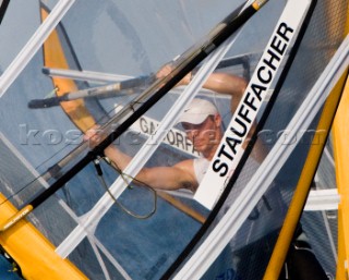 XIXX Olympic Games. Qindao (CHN) - Aug.8th -24th, 2008. 12nd August. RS:X Windsurfer Men - Switzerland - Richard Stauffacher.