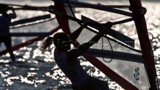 XIXX Olympic Games. Qindao (CHN) - Aug.8th -24th, 2008. 12nd August. RS:X Windsurfer Womens -  Great Britain - Bryony Shaw.