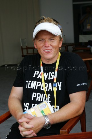 Qingdao China 20080807 2008 OLYMPICS  press meeting with the number one ranked Dane Jonas HoeghChris