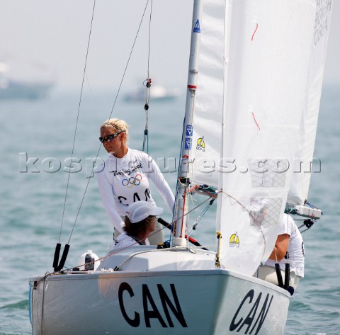 Qingdao China 20080809 2008 OLYMPICS  first day of racing in the Olympic Sailing Event PROVAN Jennif