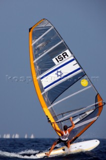 Qingdao, China, 20080815: 2008 OLYMPICS day 7 at the Olympic Sailing Regatta in Qingdao. RS:X ClassShahar Zubari (ISR) (no sale to Denmark)