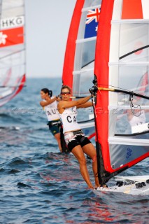 Qingdao, China, 20080815: 2008 OLYMPICS day 7 at the Olympic Sailing Regatta in Qingdao. RS:X ClassNikola Girke (CAN) (no sale to Denmark)