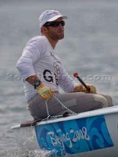 Qingdao (China) - 2008/08/16.  Olympic Games Finn - Great Britain - Ben Ainslie