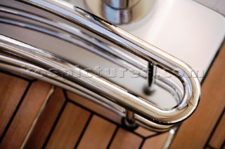 Superyacht deck detail on Emerald Star stairway