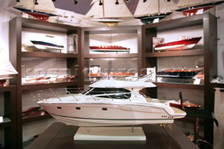 Superyachts and powerboats at the Cannes International Boat Show in South of France