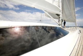 Onboard the sailing superyacht YII Y2 near San Remo