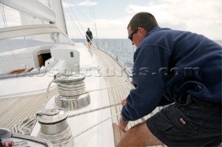 Onboard the sailing superyacht YII Y2 near San Remo