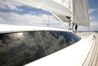 Onboard the sailing superyacht YII Y2 near San Remo