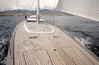 Onboard the sailing superyacht YII Y2 near San Remo