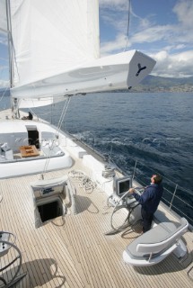 Onboard the sailing superyacht YII Y2 near San Remo