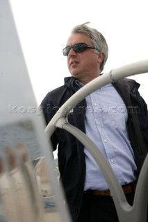 Bill Dixon onboard the sailing superyacht YII Y2 near San Remo