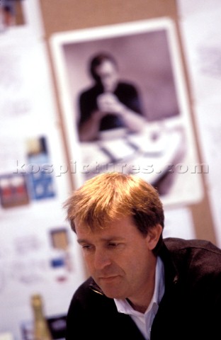 Yacht designer and naval architect Dickie Bannenberg in his office