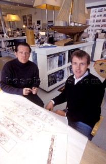 Yacht designer and naval architect Dickie Bannenberg in his office