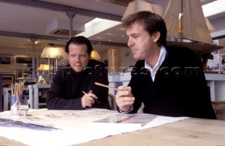 Yacht designer and naval architect Dickie Bannenberg in his office