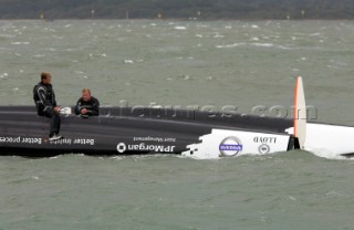 Skandia Cowes Week 2008 - RNLI Inshore Lifeboat coming to the rescue of the Extreme 40 BMW Oracle Racing