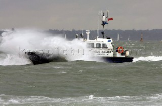 Harbour Masters launch powerboat crashing into rough seas