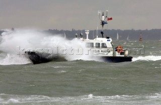 Harbour Masters launch powerboat crashing into rough seas