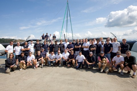 ANACORTES USA  September 1st The new BMW Oracle trimaran commissioned by Larry Ellyson and helmed an