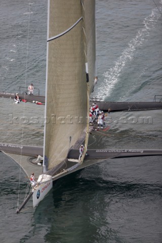 ANACORTES WA  SEPTEMBER 2 The new BMW Oracle trimaran commissioned by Larry Ellyson and helmed and s