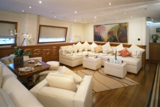 Interior of sailing superyacht Mirabella V