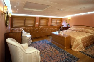 Interior of sailing superyacht Mirabella V