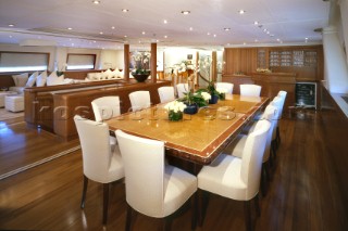 Interior of sailing superyacht Mirabella V