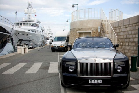 Crew working maintenance onboard superyacht   MODEL RELEASED 