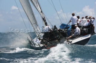 Duran Duran Rock star Simon Le Bon aboard the TP52 Rio during Antigua Race Week 2009