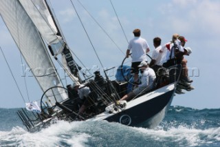 Duran Duran Rock star Simon Le Bon aboard the TP52 Rio during Antigua Race Week 2009