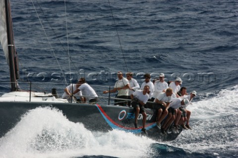 Duran Duran Rock star Simon Le Bon aboard the TP52 Rio during Antigua Race Week 2009