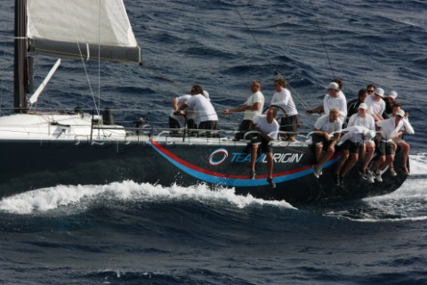 Duran Duran Rock star Simon Le Bon aboard the TP52 Rio during Antigua Race Week 2009