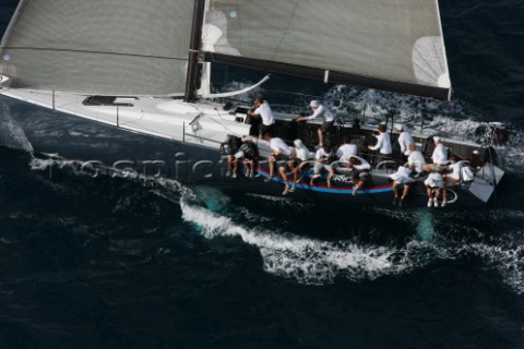 Duran Duran Rock star Simon Le Bon aboard the TP52 Rio during Antigua Race Week 2009