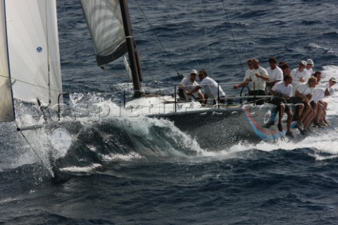 Duran Duran Rock star Simon Le Bon aboard the TP52 Rio during Antigua Race Week 2009