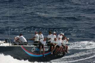 Duran Duran Rock star Simon Le Bon aboard the TP52 Rio during Antigua Race Week 2009