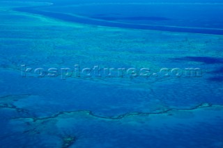 Aerial of the famous Great Barrier Reef, Queensland, Australia