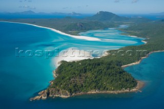 Aerial of Hill Inlet, Whitehaven Beach, The Whitsundays, Australia